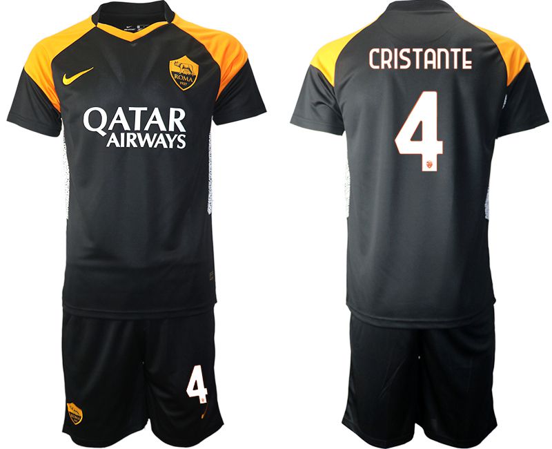 Men 2020-2021 club Rome away #4 black Soccer Jerseys->rome jersey->Soccer Club Jersey